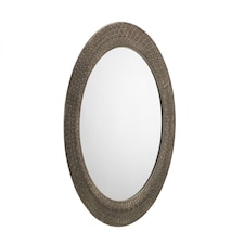 Cadence Round Pewter Wall Mirror - Large