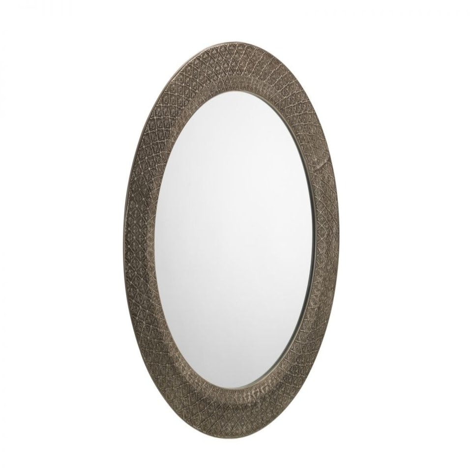 image 1 of Cadence Round Pewter Wall Mirror - Large