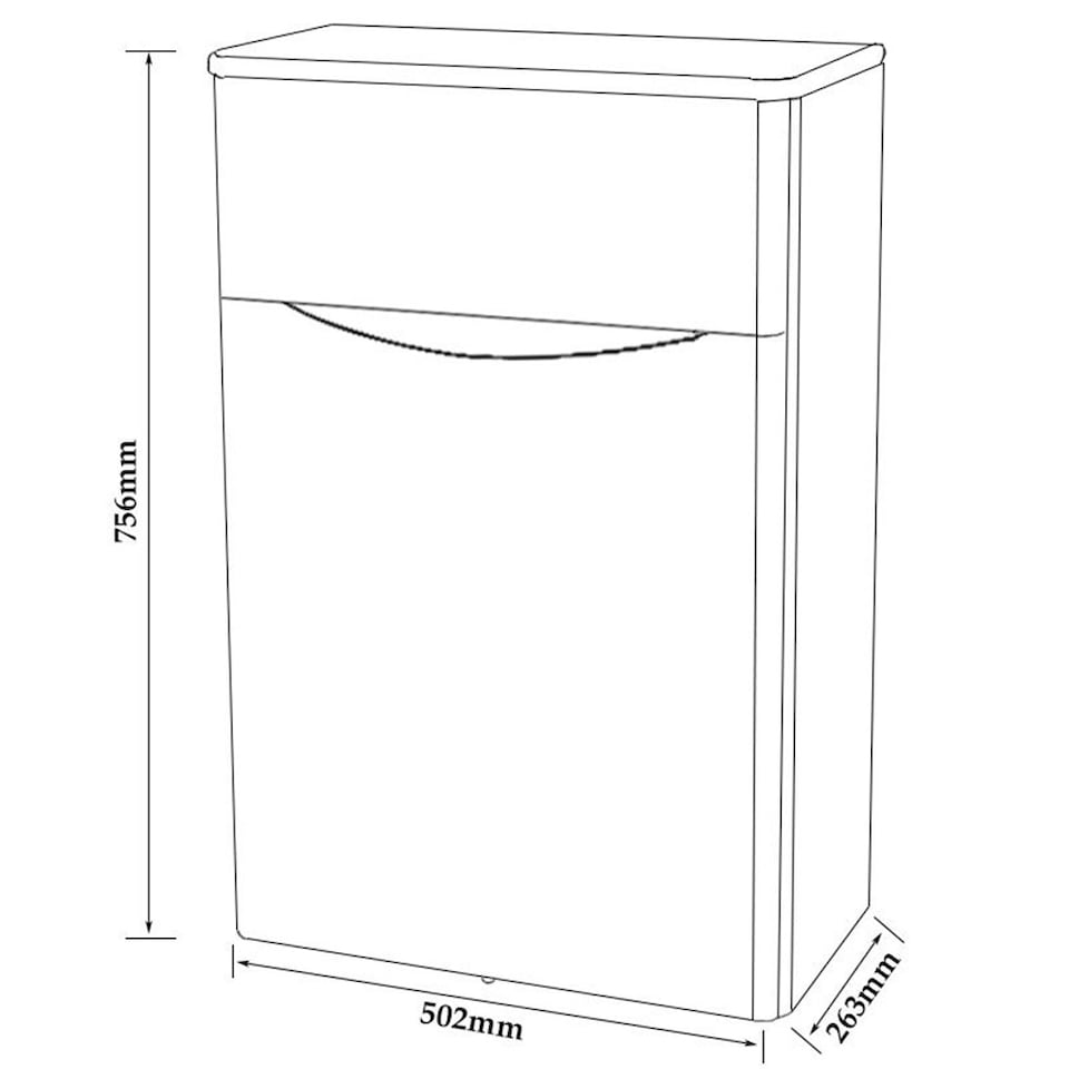 image 1 of Bathroom Back to Wall WC Toilet Unit 500mm Wide - Gloss White- (Arch) | White | White | 1