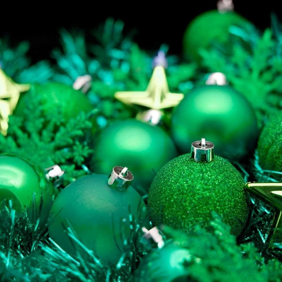 image 1 of 30mm/12Pcs Christmas Baubles Shatterproof Emerald Green,Tree Decorations