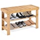 image 4 of COSTWAY 3-Tier Bamboo Shoe Bench Shoe Organizer Entryway Natural | Multi