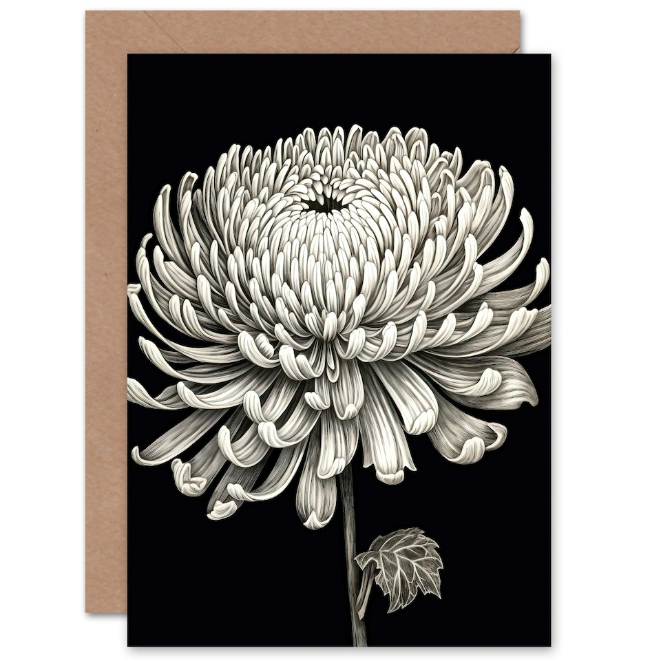 image 1 of Chrysanthemum Bloom Flower Floral Wife Birthday Card