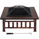 image 1 of Yaheetech 86 cm Outdoor Square Fire Pit with Cover and Poker-Copper