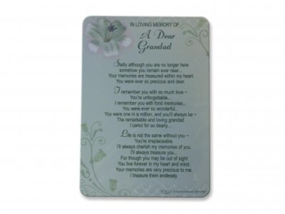 image 1 of Grave Card In Loving Memory Of A Dear Grandad