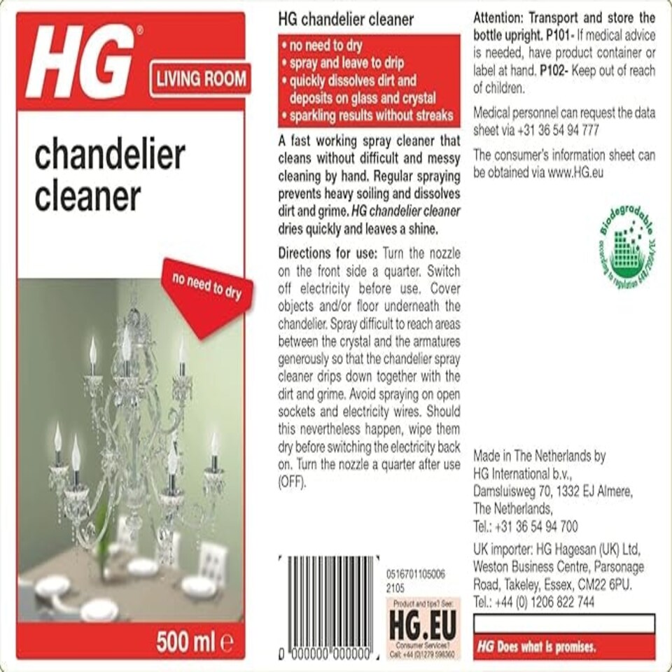 image 1 of HG Chandelier Cleaner Spray, 500ml