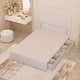 image 2 of Divan Bed Base with 2 Drawers & Plain Floor Standing Headboard Plush Velvet | White | White