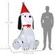 image 8 of HOMCOM 6ft Inflatable Christmas Puppy Dog Santa Hat Lighted Multicolor