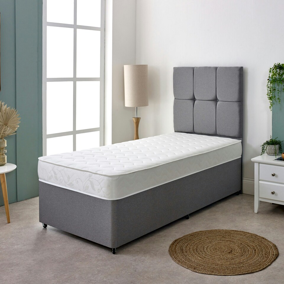 image 1 of Hybrid Memory Foam & Coil Spring Mattress - Soft/Medium Comfort, Cooltouch+ White | Single