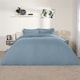 image 1 of OHS Soft Microfibre Plain Duvet Cover and Pillowcase Set, King - Blue