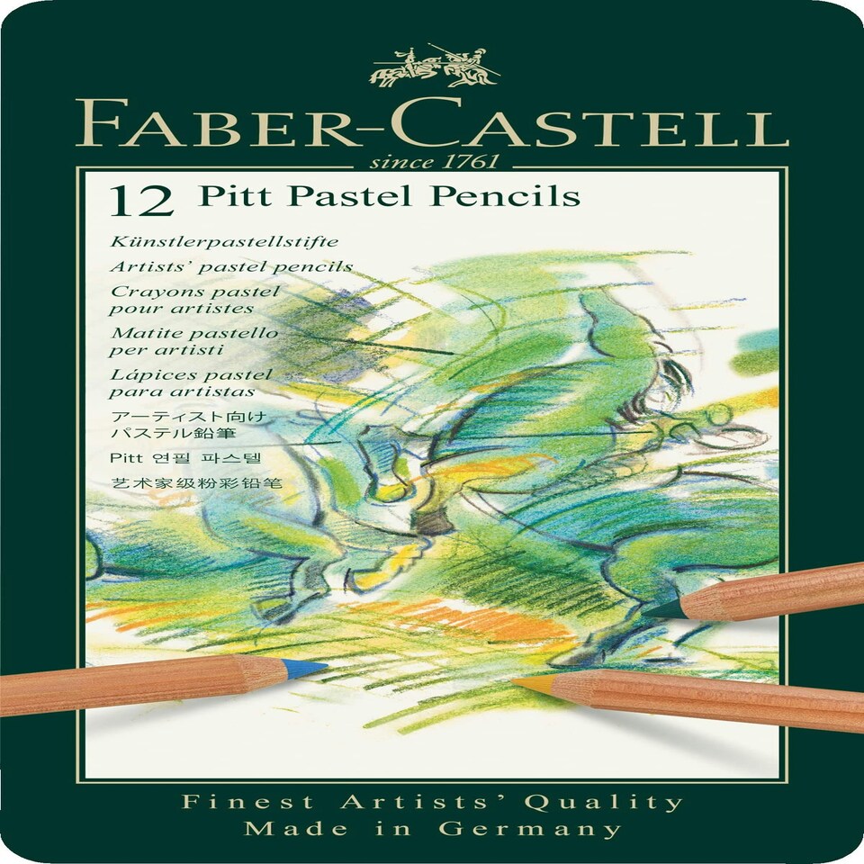 Faber-Castell - Tin of 12 Pitt Pastel Pencils