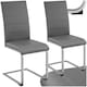 image 1 of Dining Chairs - cantilevered, high backrest, flat steel frame - Set of 2 Grey