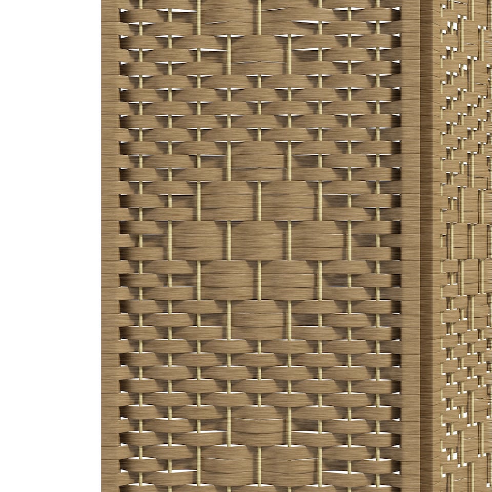 image 1 of HOMCOM 4 Panel Folding Room Divider, Freestanding Privacy Screen, Natural