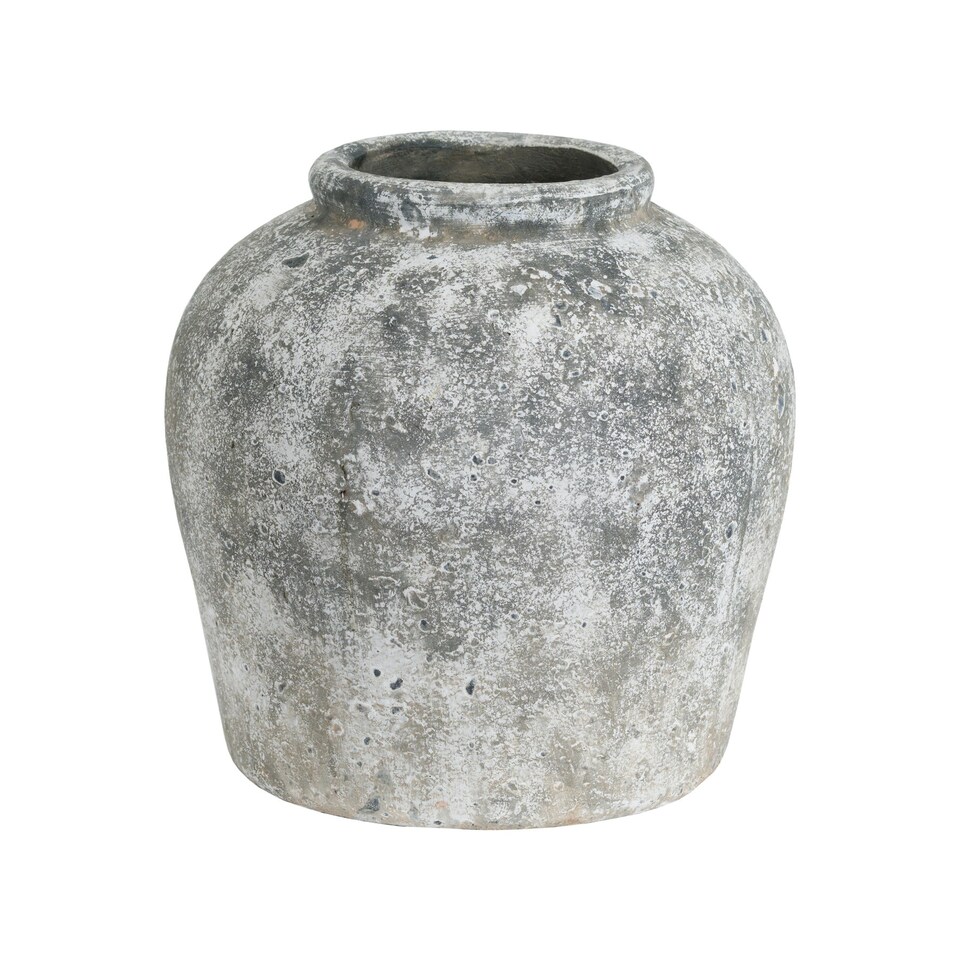 Hill Interiors Aged Stone Ceramic Vase - Grey - One Size
