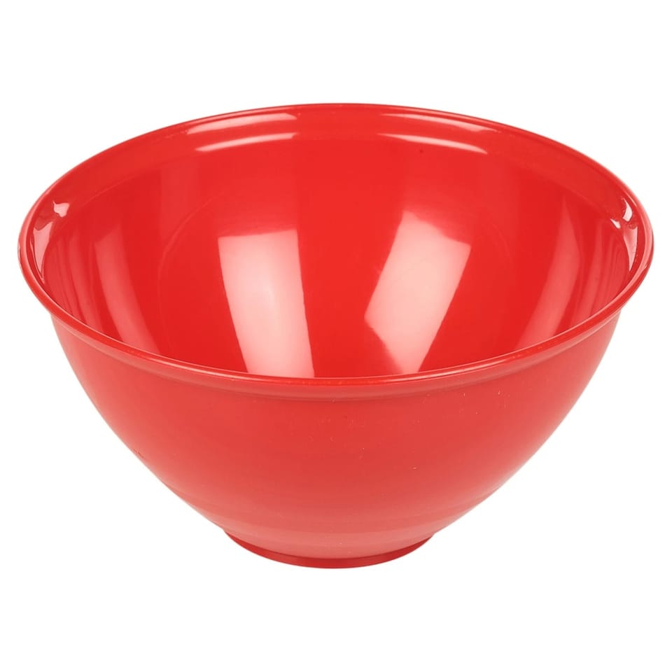 image 1 of 3 Pcs Durable Plastic Colourful Mixing Bowls Set Microwave and Dishwasher Safe | Red | Red