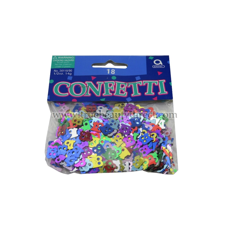 Amscan Metallic 18th Confetti - Multicoloured - One Size