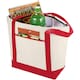 image 2 of Bullet Lighthouse Non Woven Cooler Tote - Natural/Red - 44.5 x 16.5 x 33 cm