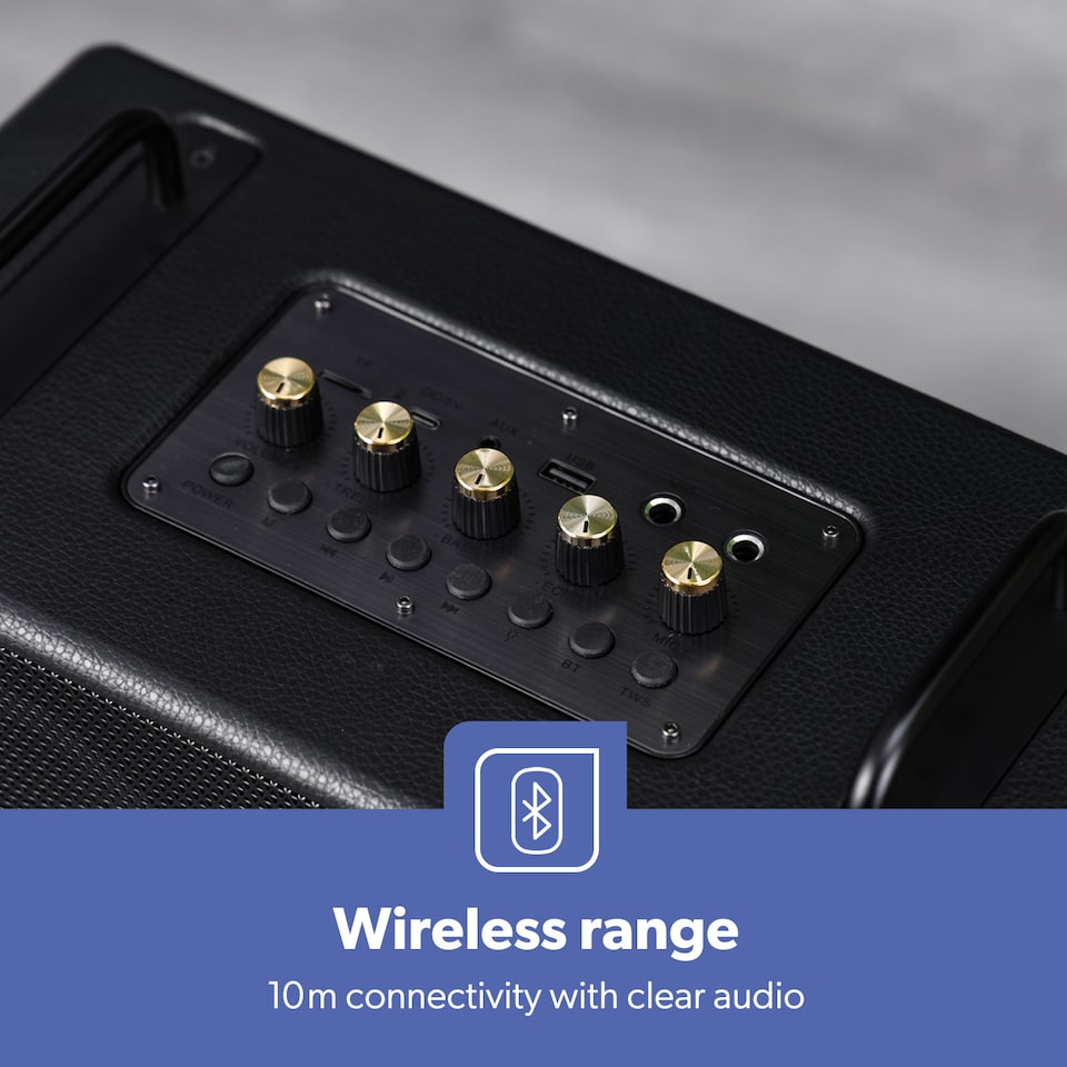 image 1 of GEEPAS Karaoke Speaker With Wireless Mic RGB Lights