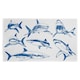 image 1 of Graphical set of blue sharks isolated on white background (Kitchen Towel)