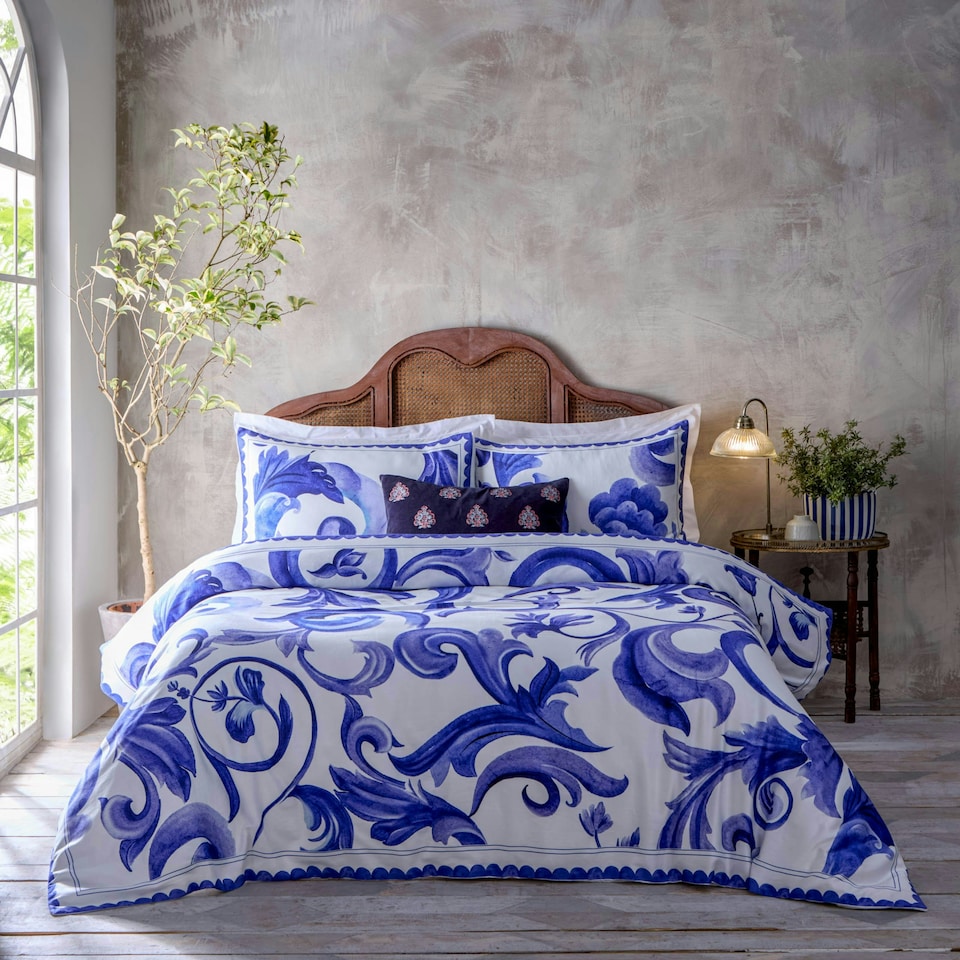 image 1 of Paoletti Azzurro Double Duvet Cover Set | Multi | Double