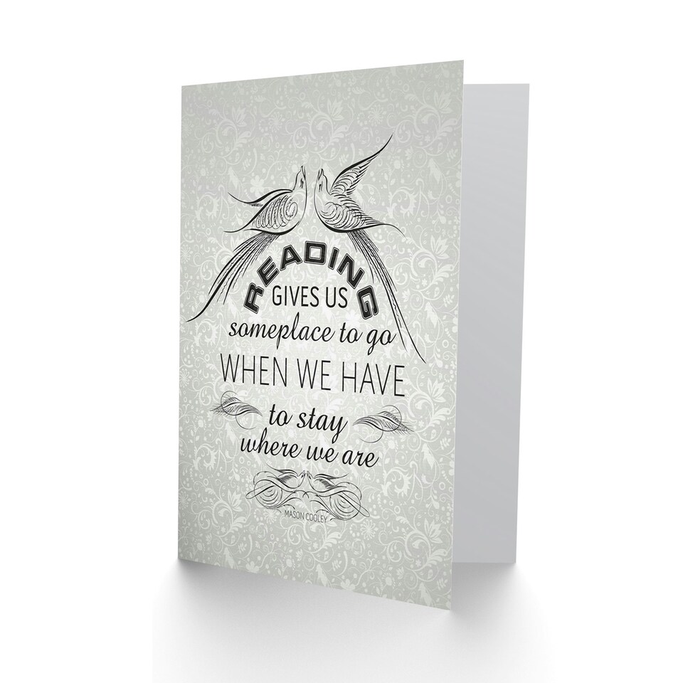 image 1 of Reading Gives Someplace Stay Cooley Quote Card