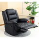image 6 of Loxley Bonded Leather Manual Recliner Armchair Sofa Home Lounge Chair (Black)