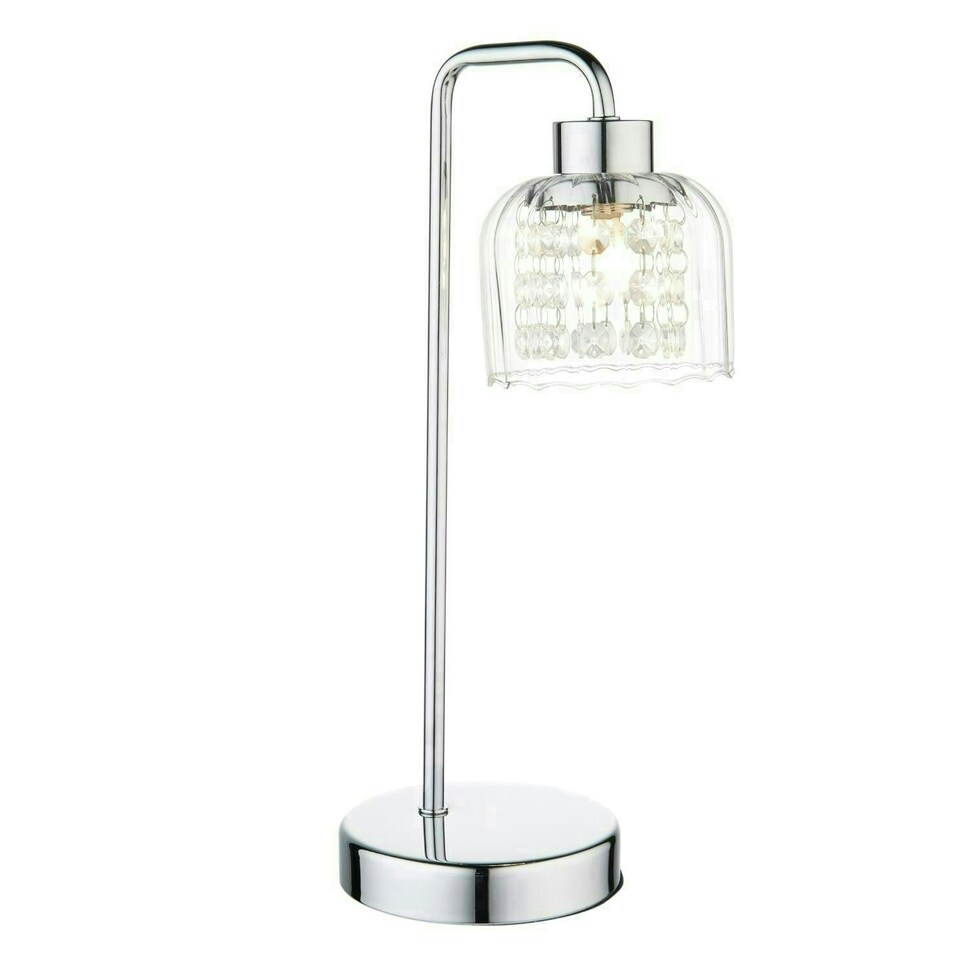 image 1 of Yarrow Polished Chrome & Glass Table Lamp
