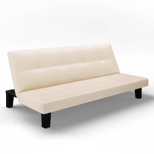 3-Seater Upholstered Sofa Bed Multi-Functional - 68x164x85cm | Cream | Not provided | 1