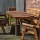 image 4 of Hand Made 6 Seater Chunky Rustic Wooden Garden Furniture Table and Chairs Set