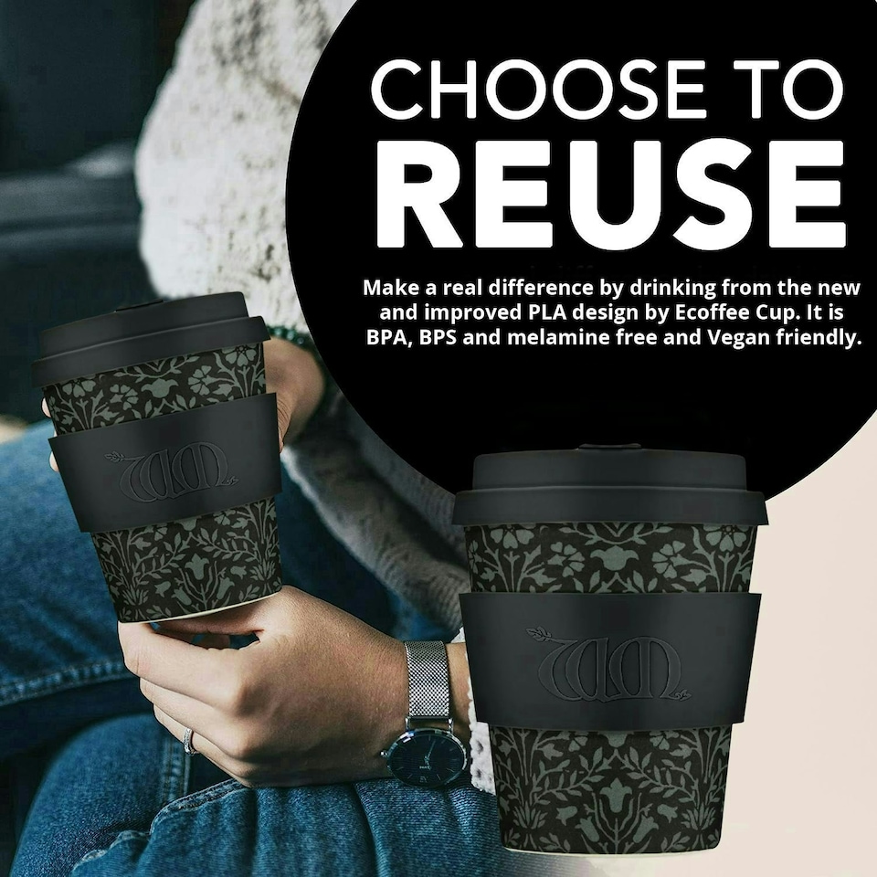 image 1 of 12oz 350ml William Morris Reusable Eco-Friendly 100% Plant Based Coffee Cup - Melamine Free, Dishwasher/Microwave Safe Travel Mug N/A | Walthamstow