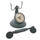 image 3 of Hometime Metal Mantel Clock - Old Fashioned Telephone Green
