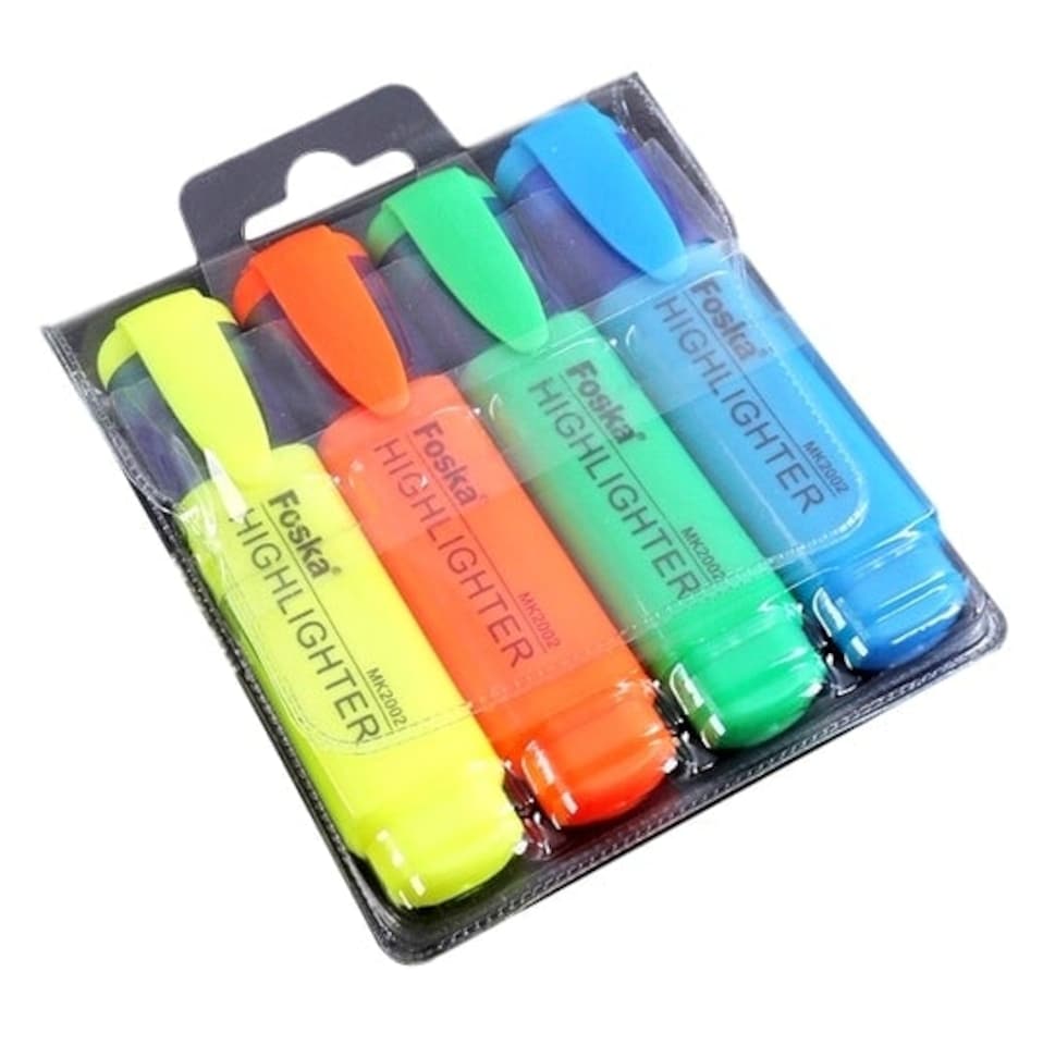 image 1 of Pack of 4 Multi Colour Highlighter Pens
