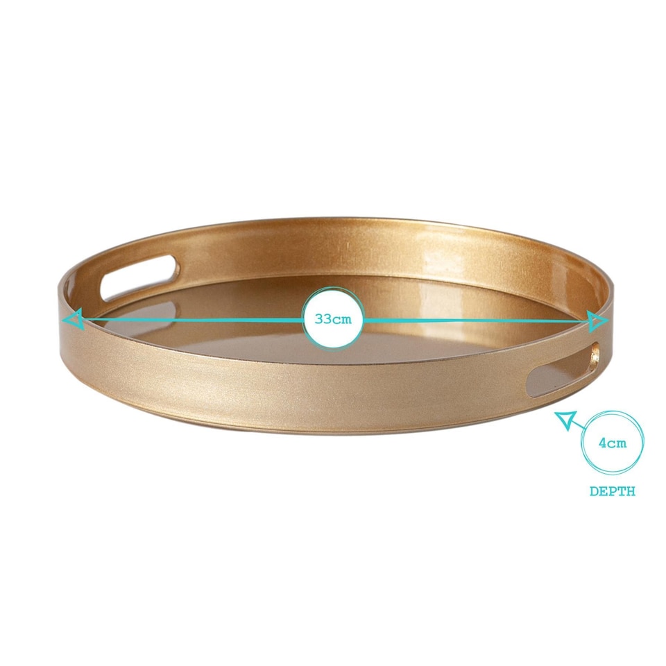 image 1 of Argon Tableware Round Serving Tray - 33cm - Rose Gold | Pink | Rose Gold