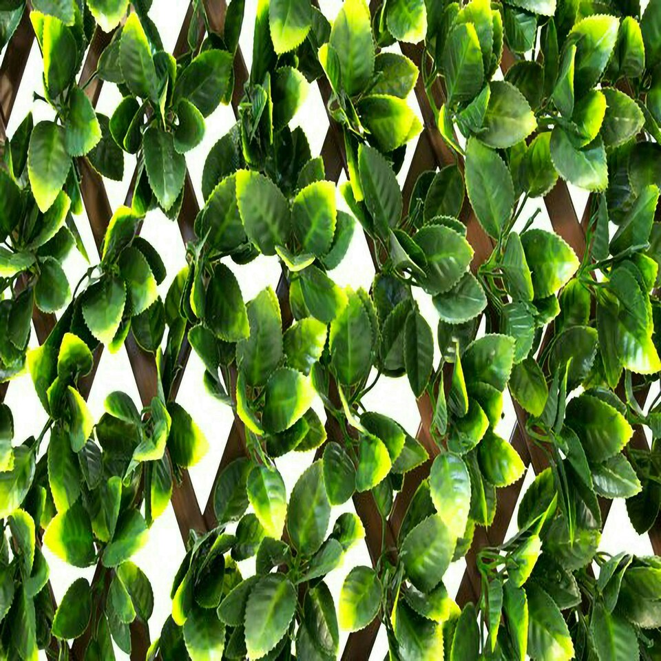 image 1 of Primrose Extendable Artificial Flower Outdoor Screening Trellis Brown 1m x 2m