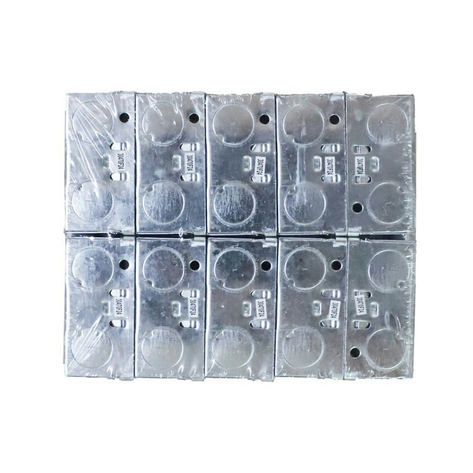 image 1 of Dencon Securlec 1 Gang Metal Box (Pack of 10) - Silver - One Size