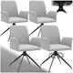 image 1 of Swivel Chair Daya - upholstered, robust fabric, 55.5 x 58 x 87 cm - Set of 4 Grey | Light Grey