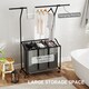 image 4 of HOMCOM 126L Laundry Sorter, Rolling Wash Basket with Hanging Rail and Mobile 3-Bag Organiser for Bedroom, Bathroom, Laundry Room, 88-149.5L x 40W x 167H cm, Dark Grey | Grey