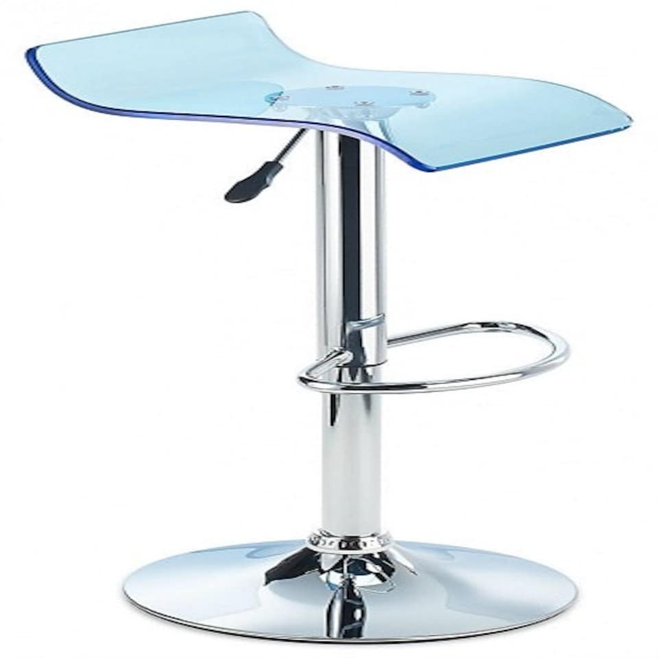 Tina Acrylic Bar Stool Height Adjustable - Blue Blue