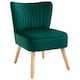 image 1 of HOMCOM Velvet Accent Chair Occasional Tub Chair for Living Room, Green