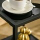 image 8 of HOMCOM Side Table with Tempered Glass Top, End Table with 2-Tier Storage, Black Black