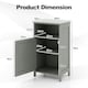 image 2 of COSTWAY Bathroom Floor Cabinet Single Door w/Shelf Grey Grey