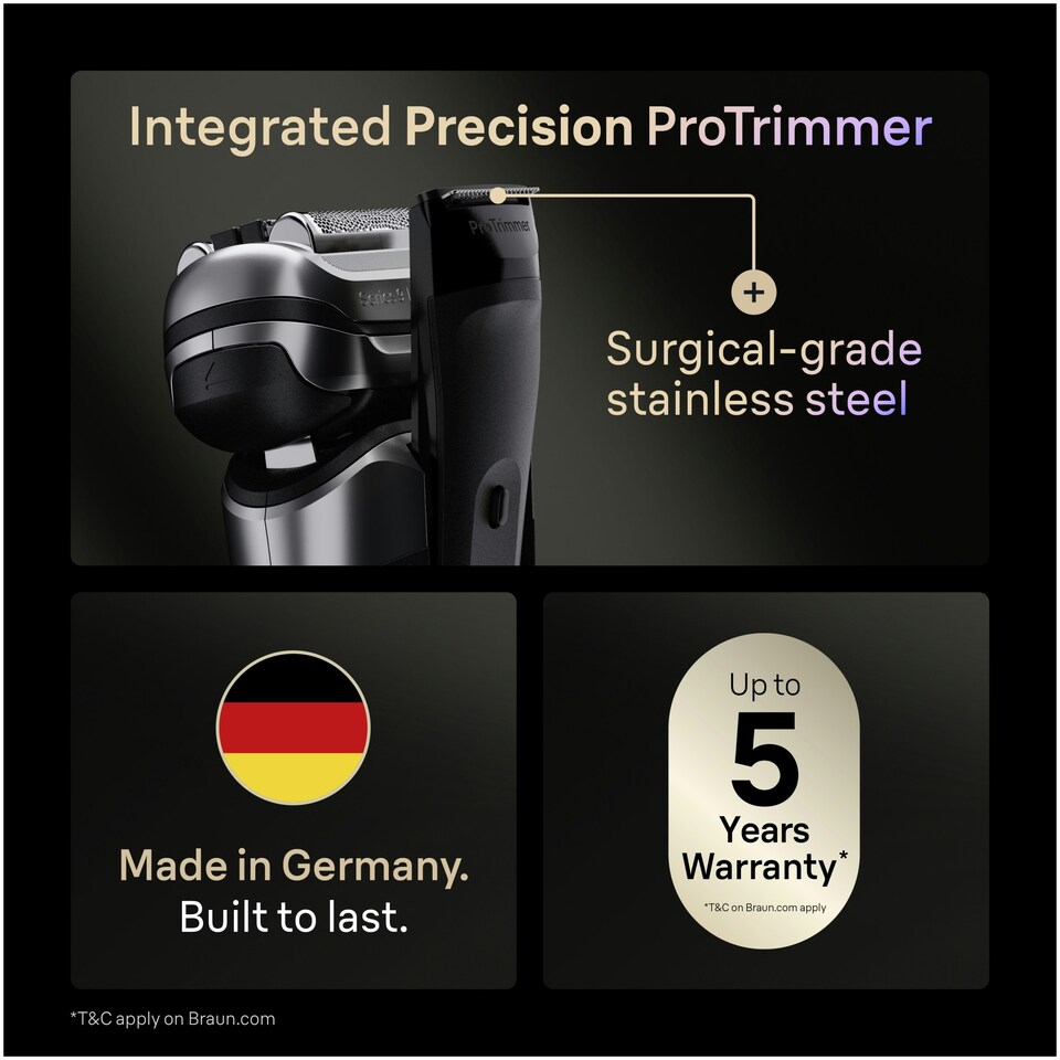image 1 of Braun Series 9 PRO+ Electric Shaver, Pro SensoAdapt, SmartCare Center, 9667CC, Silver