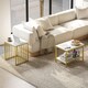 image 8 of HOMCOM Modern Coffee Table Set of Two, Marble-Effect Nesting Side Tables with Steel Frame for Living Room, Gold Tone