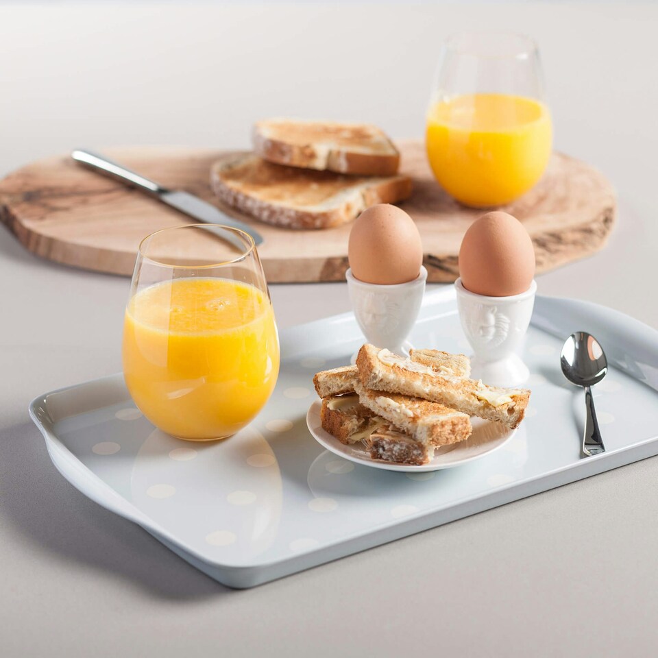 image 1 of Melamine Dotty Tray, Medium | Blue | Duck Egg Blue