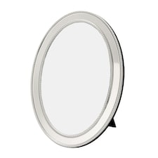 Chic Oval Nickel Plated Metal 4x6 Picture Frame with 3D Dotted Design Silver | One Size