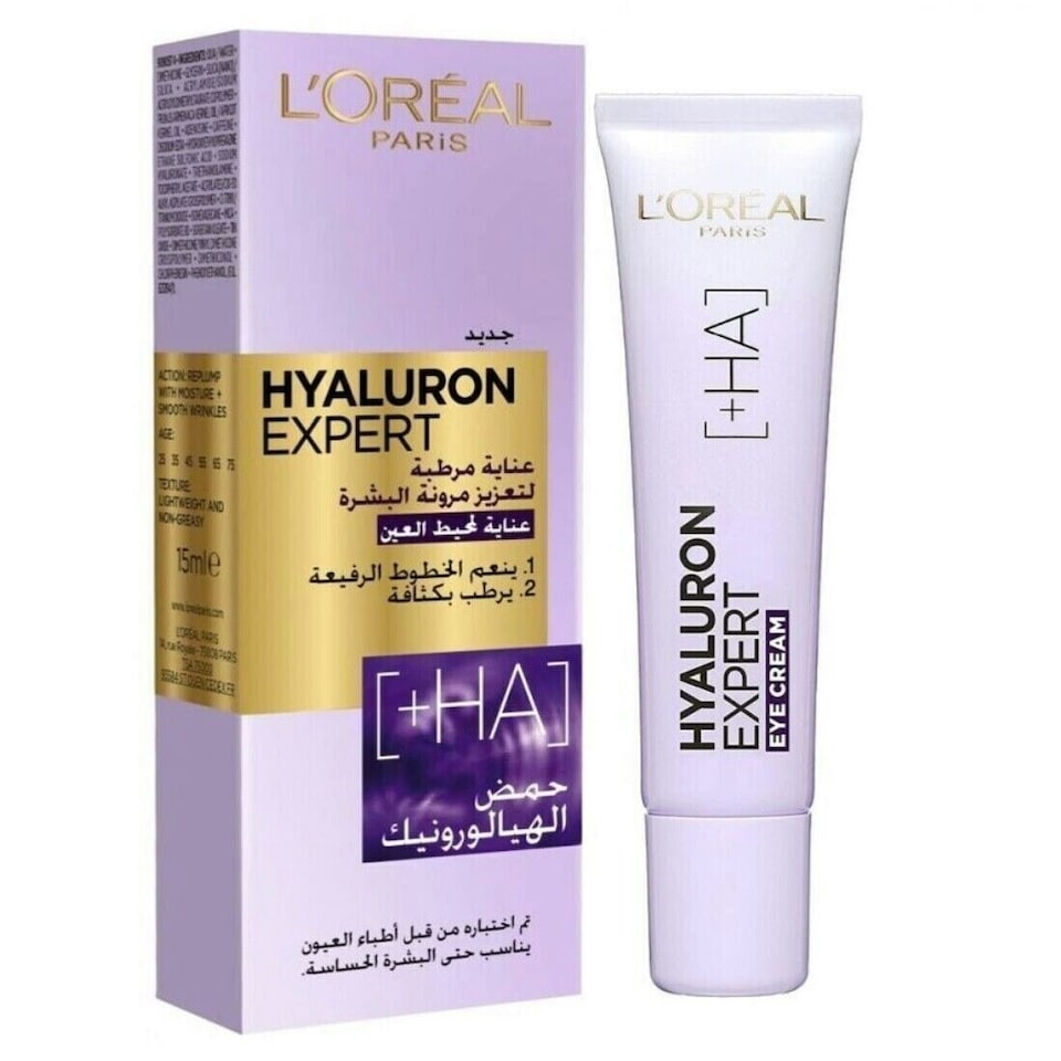 image 1 of L'Oreal Hyaluron Expert Replumping Moisturising Eye Cream with Hyaluronic Acid
