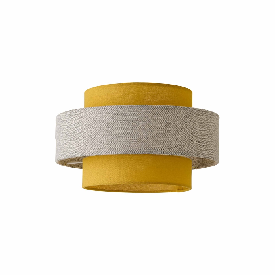 image 1 of ValueLights Mustard and Grey Herringbone Modern Ceiling Pendant Shade