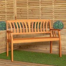 Kapalua 2 Seater Outdoor Wooden Garden Bench | Brown | Brown