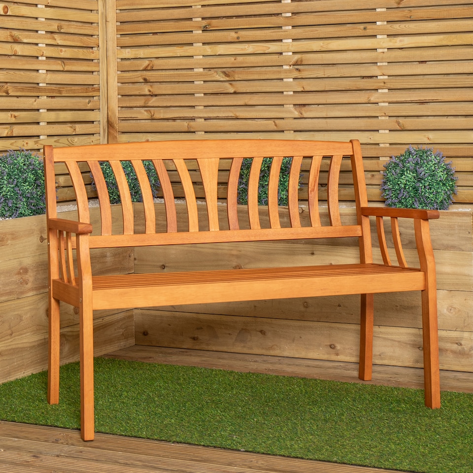 image 1 of Kapalua 2 Seater Outdoor Wooden Garden Bench | Brown | Brown