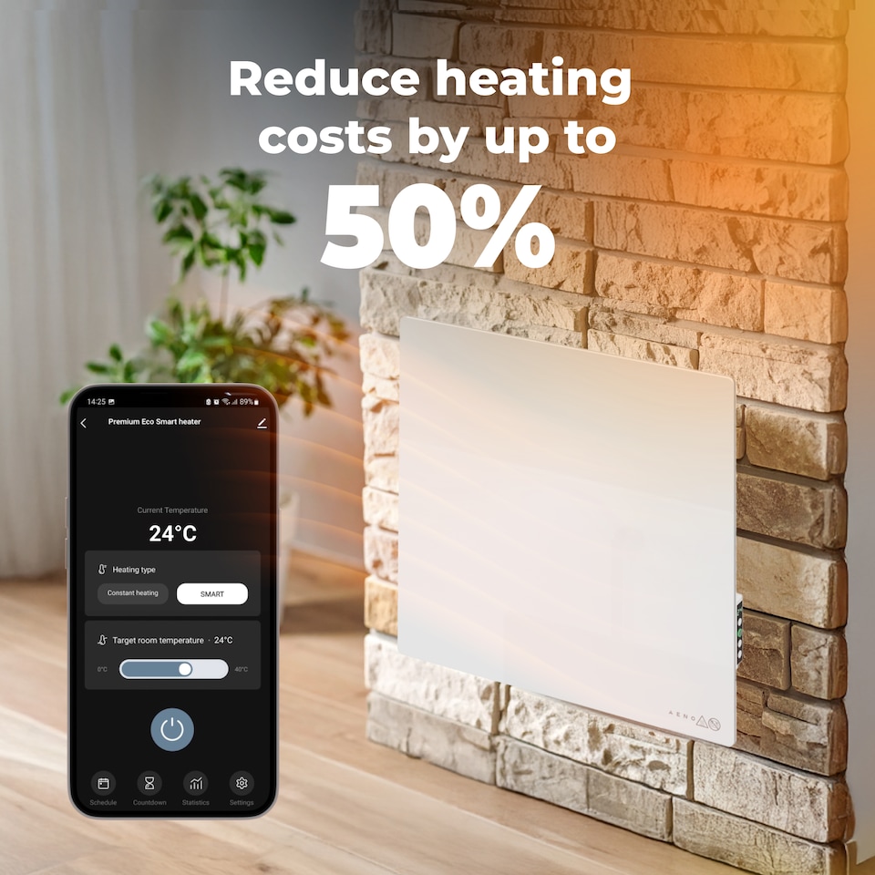 image 1 of AENO Premium Smart Quadro Wall Heater White