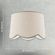 image 7 of Natural Oatmeal Textured Linen Scallop Lamp Shade with Olive Trims | Green | Olive Green | 1